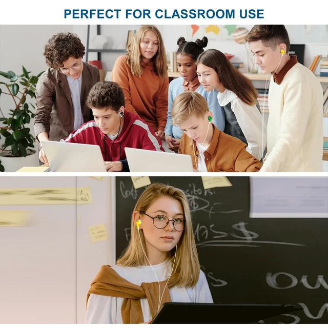 Alt view image 3 of 7 - 60 Pack Earbuds Bulk Kids Classroom Headphones for School Travel or Home Use(6 Color)