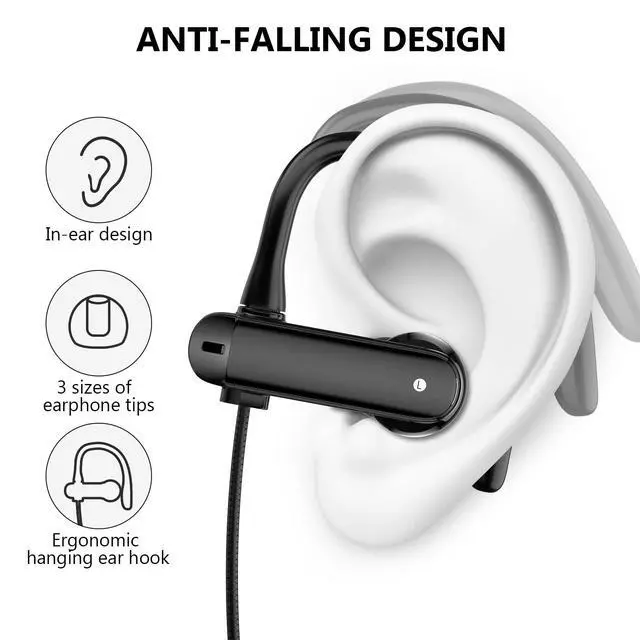 Alt view image 2 of 7 - USB C Headphones Wired Earbuds with Anti Drop Over Ear Earhooks | Plug in Ear Buds Gym Running Type C Earphones for Apple/Android for iPhone 17 16 15 for Samsung/Galaxy S26 S25 for Pixel 10