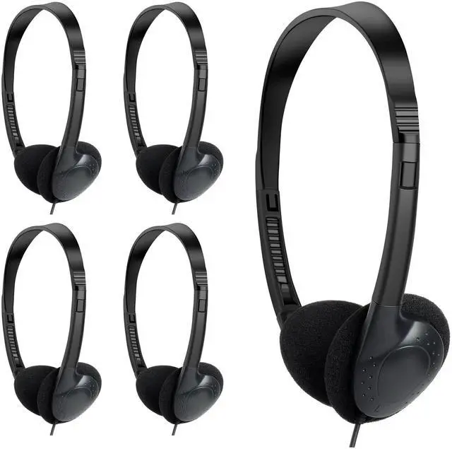 Main image of Kids Headphones Bulk 30 Pack for Classroom School Students Children | Teen Boys Girls, Wholesale Bulk Headphones for Classroom Testing Tablet Library 3.5mm Jack Black