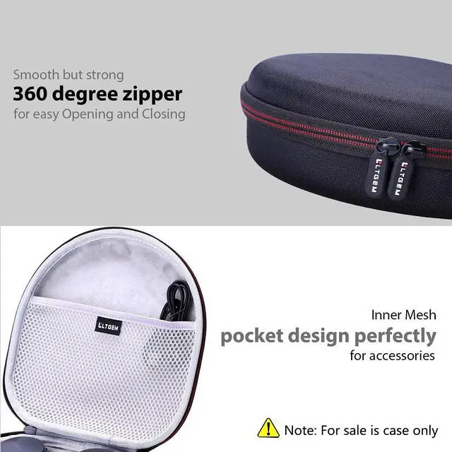 Alt view image 5 of 7 - LTGEM Case Compatible with Anker Soundcore Life Q20i/Q20/Q30, Black+Gray | Fits Soundcore Life Q45 Hybrid Active Noise Cancelling Headphones