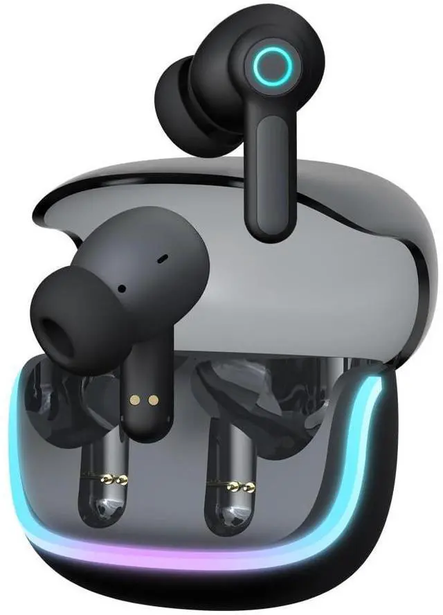 Main image of G07 Wireless Earbuds with RGB LED Light Gaming Earbuds with 40ms Low Latency Dual Game and Music Mode Earphones Wireless Headphones with 50 Hours Worktime IPX5 Waterproof (Black)