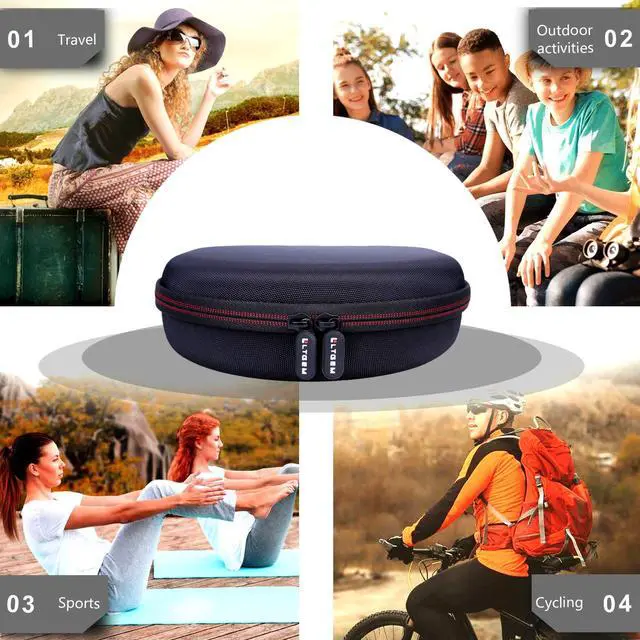 Alt view image 7 of 7 - LTGEM Case Compatible with Anker Soundcore Life Q20i/Q20/Q30, Black+Gray | Fits Soundcore Life Q45 Hybrid Active Noise Cancelling Headphones