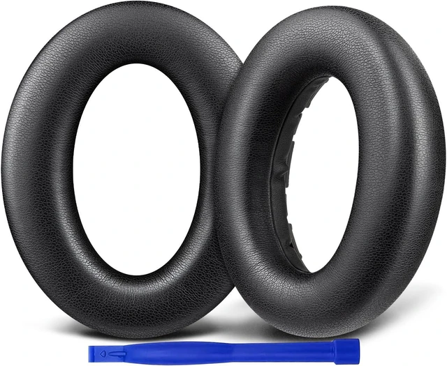 Main image of Replacement Earpads for Sennheiser Accentum/Accentum Plus Wireless Headphones, Ear Pads Cushions with Soft Protein Leather, High Density Foam - Black
