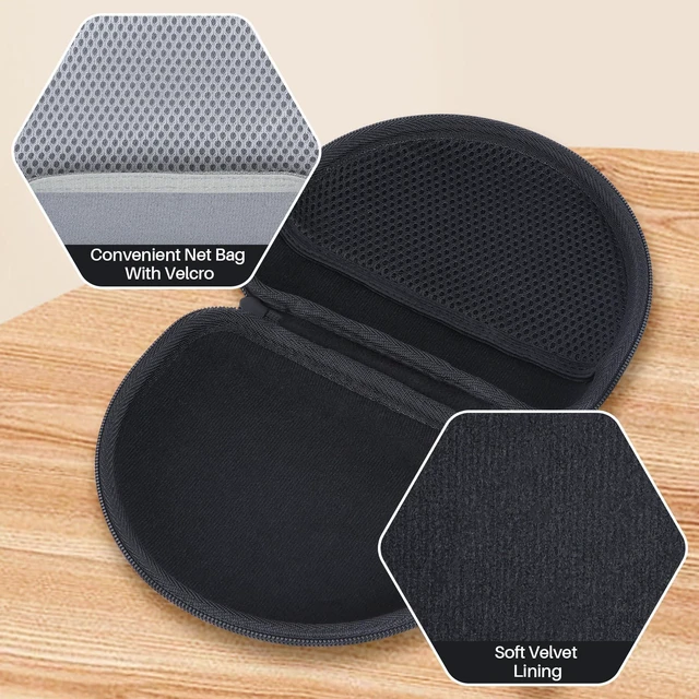 Alt view image 4 of 7 - Case for Sony MDR-ZX110/MDRZX110AP/MDRZX110NC On-Ear Headphones Hard Shell Shockproof, Portable Headphone Storage, Mesh Bag Organizer, Lightweight Travel