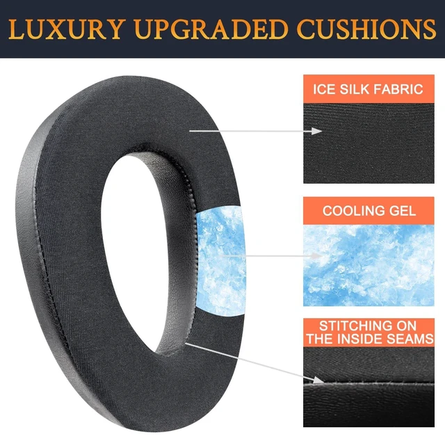 Alt view image 3 of 7 - Cooling Earpads for Sennheiser PXC550, MB660 - Black for PXC480, PXC550(I/II), MB660(UC/MC), Adapt 660 Headphones