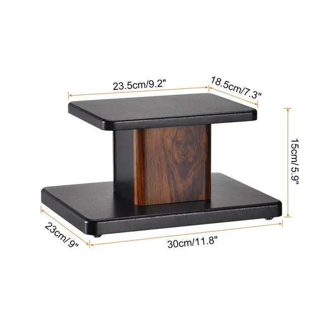 Alt view image 2 of 7 - Wood Speaker Stands, 2 Pack 5.9 Inch (15cm) Universal Speaker Stand Hollowed Stands Enhanced Audio Listening for Home Theaters Cinema
