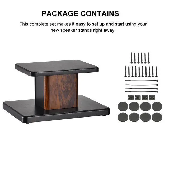 Alt view image 7 of 7 - Wood Speaker Stands, 2 Pack 5.9 Inch (15cm) Universal Speaker Stand Hollowed Stands Enhanced Audio Listening for Home Theaters Cinema