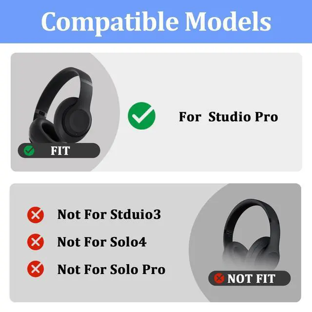 Alt view image 2 of 7 - Inside Panel Inner Panel for Beats Studio ProModel A2924 Headphone,Black | Durable Inner Shell Outside Shell Repair Parts,As Same As The OEM Accessories Repair Kit,Repair Headphones