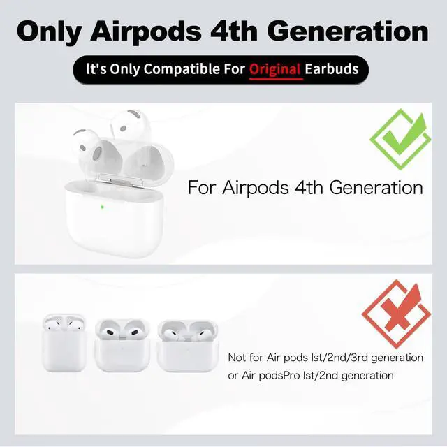 Alt view image 2 of 7 - Wireless Charging Case Compatible with AirPods 4th Generation, USB-C Port Airpods 4 Charging Case Replacement,No Airpod 4th