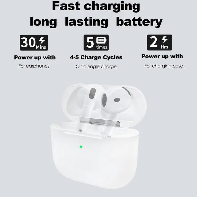 Alt view image 4 of 7 - Wireless Charging Case Compatible with AirPods 4th Generation, USB-C Port Airpods 4 Charging Case Replacement,No Airpod 4th