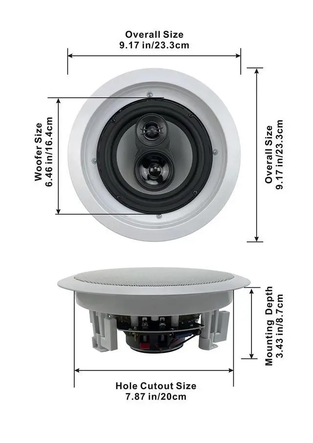 Alt view image 2 of 5 - Acoustic Audio CS-IC63 in Ceiling 6.5" Speaker 3 Pair Pack 3 Way Home Theater 1800 Watt