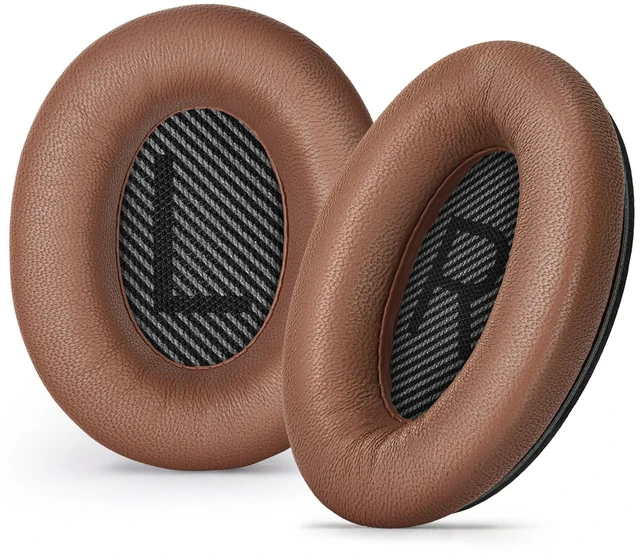 Main image of Leather Ear-Pads Cushions for Bose QuietComfort QC-35 QC-35-ii QC-25 QC-15 QC-2 Headphones, Lambskin Replacement Ear Covers for Ae2/Ae2i/Ae2W SoundLink SoundTrue Around-Ear Headsets(Brown)