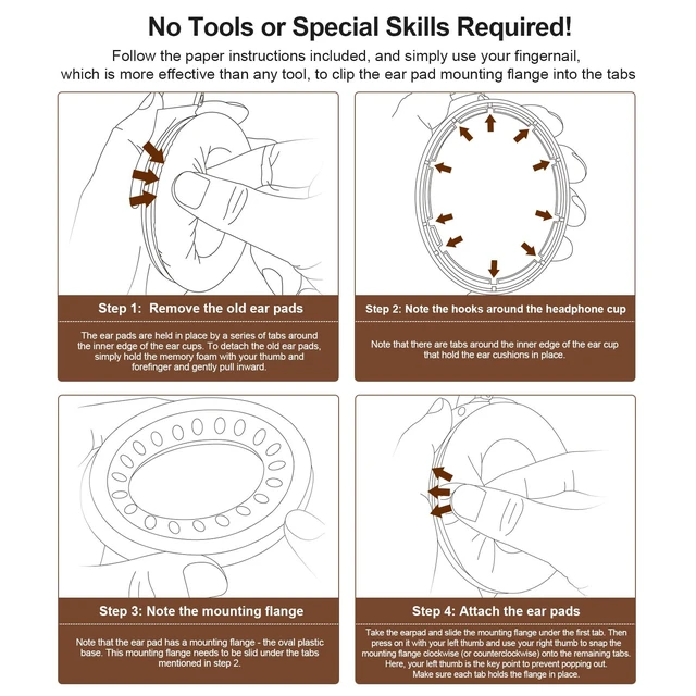 Alt view image 6 of 7 - Leather Ear-Pads Cushions for Bose QuietComfort QC-35 QC-35-ii QC-25 QC-15 QC-2 Headphones, Lambskin Replacement Ear Covers for Ae2/Ae2i/Ae2W SoundLink SoundTrue Around-Ear Headsets(Brown)