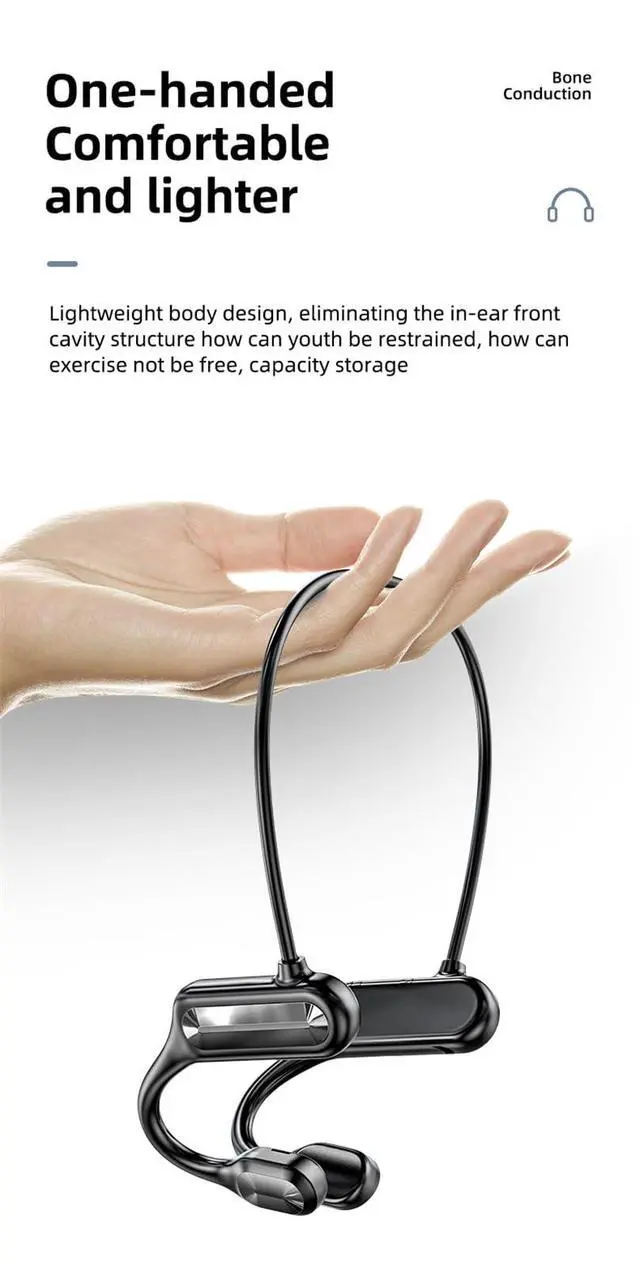 Alt view image 4 of 7 - Bone Conduction Headphones - 2024 New Waterproof Bone Conduction Head Phones with Mic