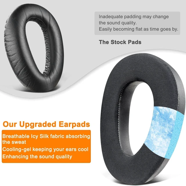 Alt view image 5 of 7 - Cooling Earpads for Sennheiser PXC550, MB660 - Black for PXC480, PXC550(I/II), MB660(UC/MC), Adapt 660 Headphones