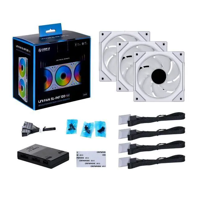 Alt view image 7 of 7 - UNI Fan SL-Infinity-120-Controller Included-White-UF-SLIN120-3W