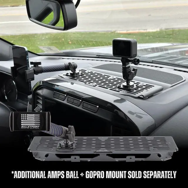 Alt view image 2 of 7 - Mounting Solutions RubiGrid Metal Dash Mount Phone Holder Compatible with 2021-2025 Ford F-150 and 2021-2023 Ford Raptor (Spring-Loaded)
