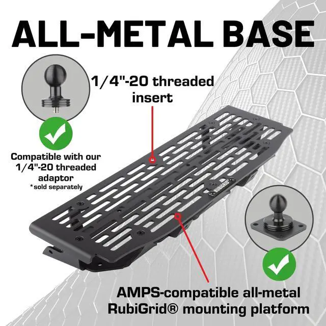 Alt view image 3 of 7 - Mounting Solutions RubiGrid Metal Dash Mount Phone Holder Compatible with 2021-2025 Ford F-150 and 2021-2023 Ford Raptor (Spring-Loaded)