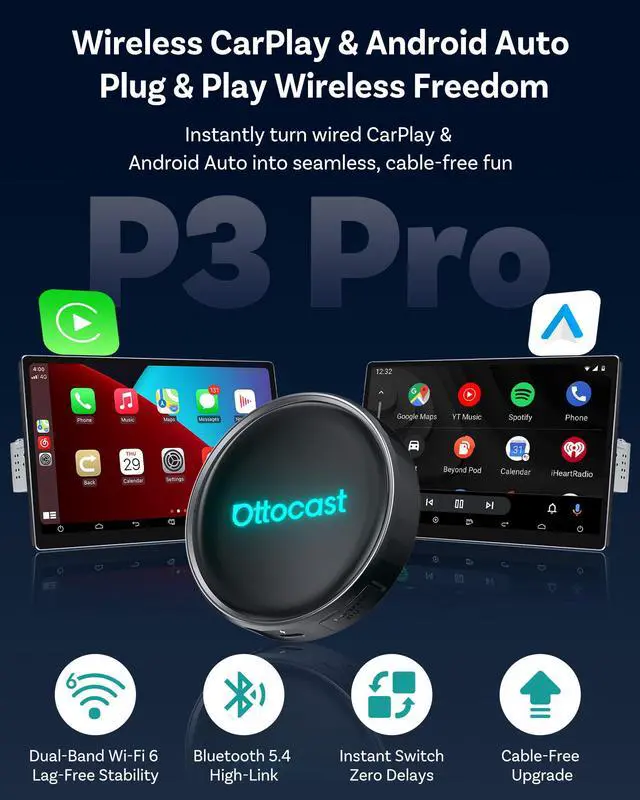 Alt view image 4 of 7 - Wireless CarPlay Adapter for Factory Wired CarPlay Cars, Converts Wired to Wireless, Plug and Play, Auto Reconnect, Voice Control