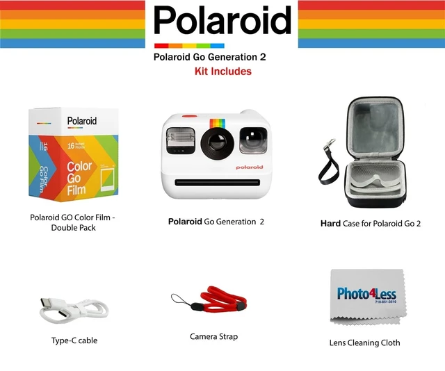 Alt view image 2 of 7 - Go Generation 2 Instant Film mini Camera (White) Bundled with GO Color Film Double Pack, Hard Carrying Case
