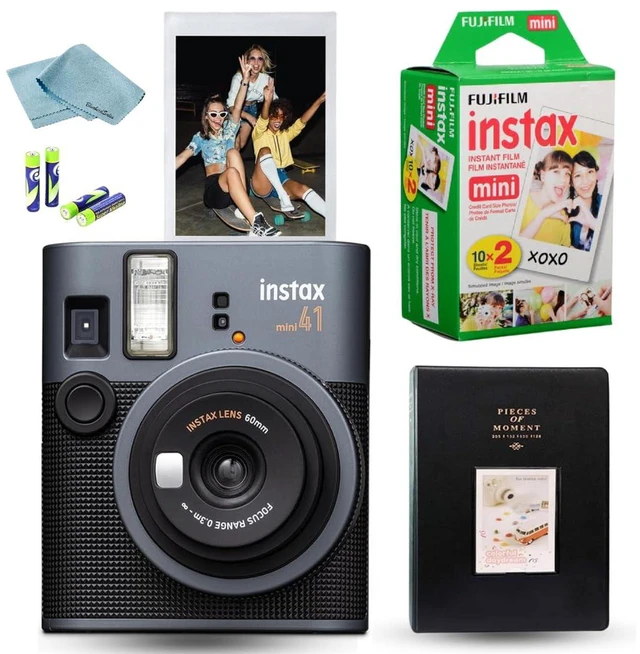 Main image of Mini 41 Instant Film Camera Bundle Instant Photo Camera with Mini Film (20 Sheets), Photo Album, Batteries, Cleaning Cloth & Accessories Great Gift for Kids, Teens & Beginners