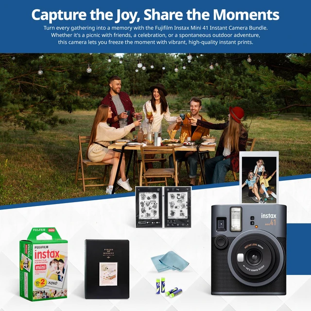 Alt view image 2 of 4 - Mini 41 Instant Film Camera Bundle Instant Photo Camera with Mini Film (20 Sheets), Photo Album, Batteries, Cleaning Cloth & Accessories Great Gift for Kids, Teens & Beginners