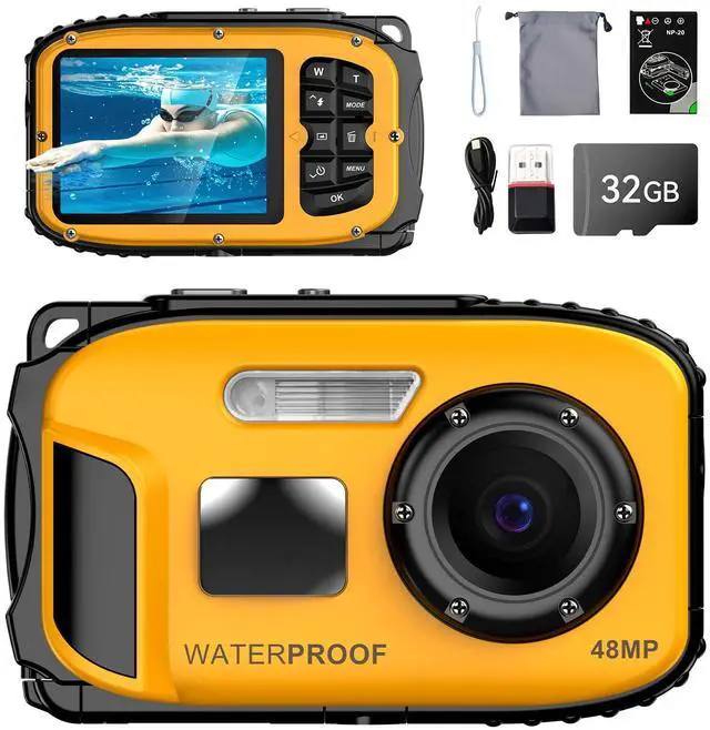 Main image of Underwater Floating Digital Camera 48MP HD Bare-Body Waterproof Camera, No Case Needed for Underwater Fun & Childhood Memories (Orange)