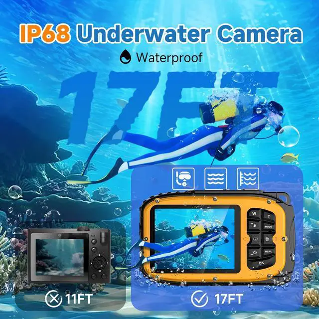 Alt view image 2 of 7 - Underwater Floating Digital Camera 48MP HD Bare-Body Waterproof Camera, No Case Needed for Underwater Fun & Childhood Memories (Orange)