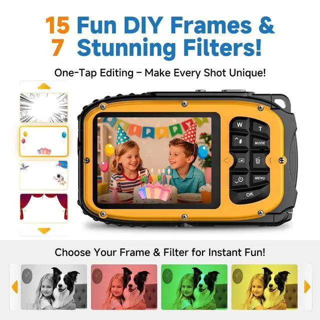 Alt view image 4 of 7 - Underwater Floating Digital Camera 48MP HD Bare-Body Waterproof Camera, No Case Needed for Underwater Fun & Childhood Memories (Orange)