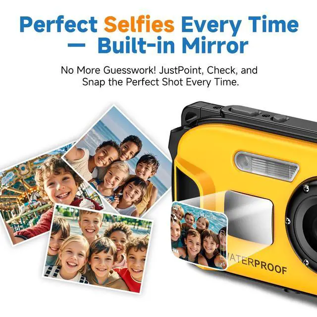 Alt view image 5 of 7 - Underwater Floating Digital Camera 48MP HD Bare-Body Waterproof Camera, No Case Needed for Underwater Fun & Childhood Memories (Orange)