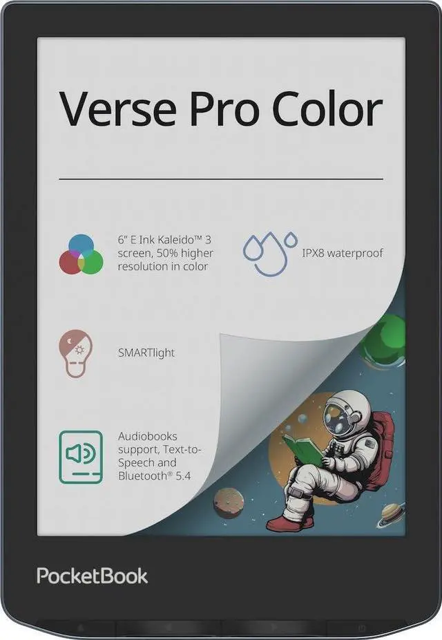 Main image of Verse Pro Color | Super Thin and Compact 6" e-Reader | Color Screen E Ink Kaleido 3 Eye-Safe and Glare-Free | Text-to-Speech & Bluetooth | Audiobooks | SMARTlight | IPX8 Waterproof