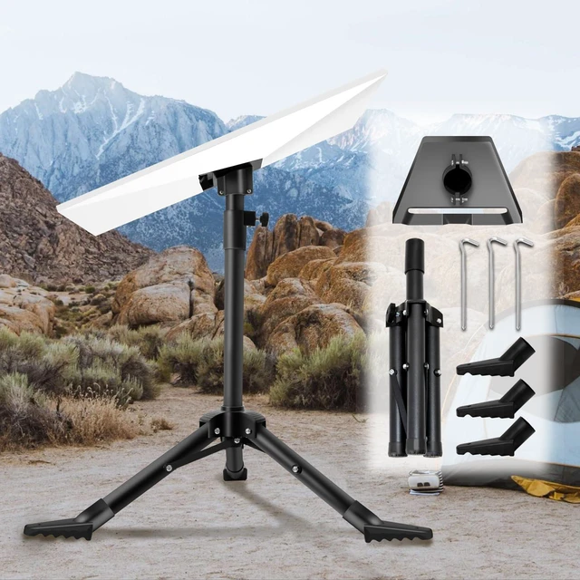 Main image of Starlink Standard 4/4X Tripod Mount, Starlink Gen 3/4 Tripod Stand, 360° Adjustable Height, with Ground Anchor, Starlink Standard 4 Stand Kickstand Dish Accessories, Easy Installation
