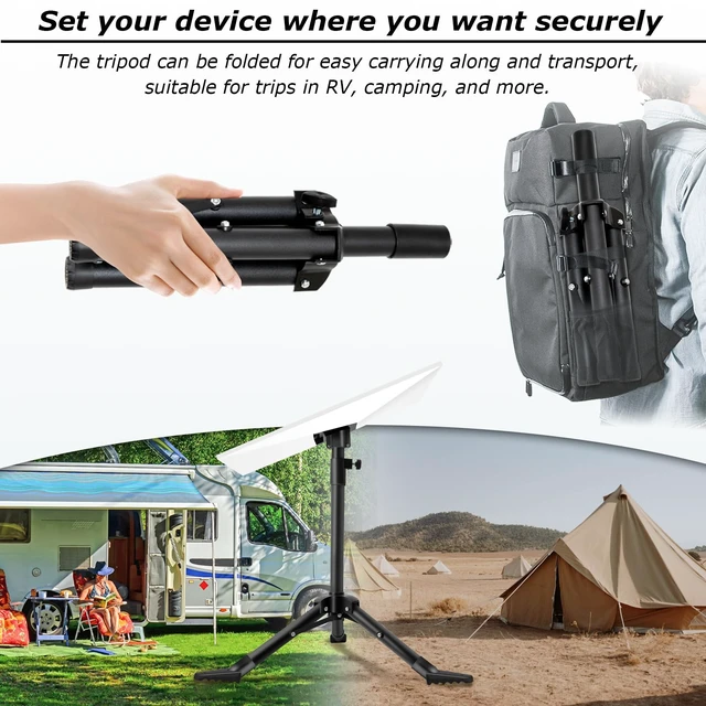 Alt view image 2 of 5 - Starlink Standard 4/4X Tripod Mount, Starlink Gen 3/4 Tripod Stand, 360° Adjustable Height, with Ground Anchor, Starlink Standard 4 Stand Kickstand Dish Accessories, Easy Installation