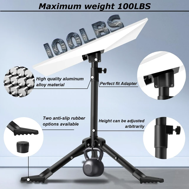 Alt view image 4 of 5 - Starlink Standard 4/4X Tripod Mount, Starlink Gen 3/4 Tripod Stand, 360° Adjustable Height, with Ground Anchor, Starlink Standard 4 Stand Kickstand Dish Accessories, Easy Installation