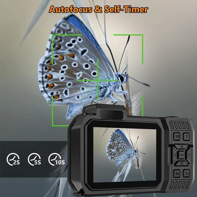 Alt view image 2 of 7 - 70MP 33FT WiFi Waterproof Digital Camera with 32GB Card, UHD 8K Underwater Camera, 18X Floatable Digital, Auto Focus Waterproof Dual-Screen Selfie 2500mAh Battery