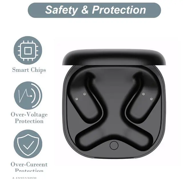 Alt view image 6 of 7 - Charging Case Compatible with SHOKZ OpenFit 2/2+ (Not for OpenFit) - Portable Charger Case Cover for SHOKZ T920 T921 Open Ear Headphones