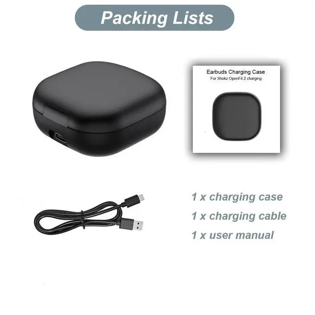 Alt view image 7 of 7 - Charging Case Compatible with SHOKZ OpenFit 2/2+ (Not for OpenFit) - Portable Charger Case Cover for SHOKZ T920 T921 Open Ear Headphones