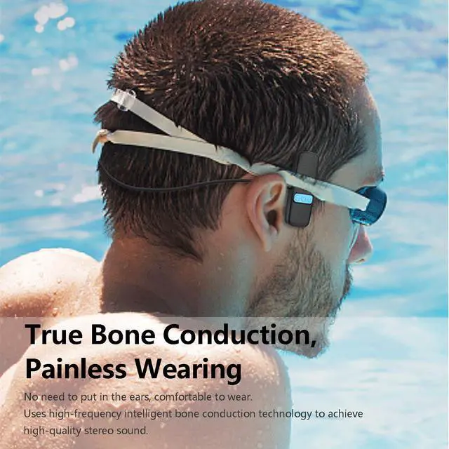 Alt view image 7 of 7 - Bone Conduction Swimming Headphones,Waterproof mp3 Player for Swimming, IPX68 Waterproof Built-in 8GB Drag and Drop MP3, WAV, FLAC Using PC or Mac |Suitable for Swimming, Diving, Skiing and Cycling