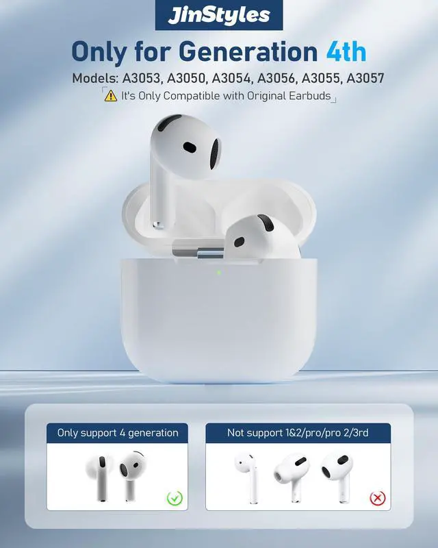 Alt view image 2 of 7 - Charging Case Replacement Compatible with AirPods 4th Gen, USB-C Wireless Charger Case with Bluetooth Pairing Sync Button, 450 mAh Battery