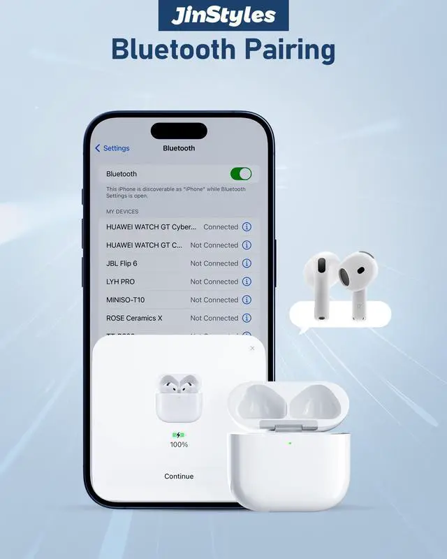 Alt view image 7 of 7 - Charging Case Replacement Compatible with AirPods 4th Gen, USB-C Wireless Charger Case with Bluetooth Pairing Sync Button, 450 mAh Battery