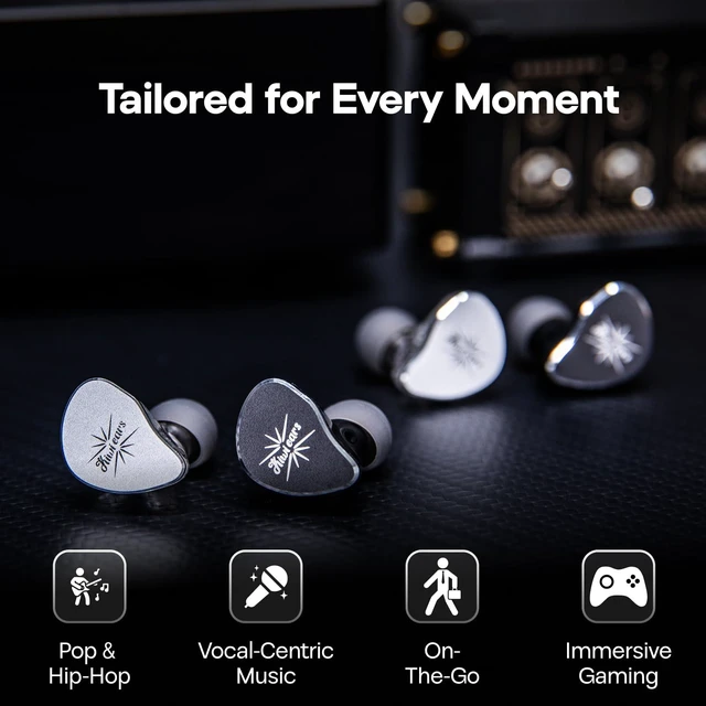 Alt view image 5 of 7 - Kiwi Ears Belle 10mm DLC Driver In Ear Monitor Wired HiFi IEM Earphones | Balanced Tuning, with CNC Metal Shell, Detachable Cable, Ergonomic Earbuds for Audiophiles & Gamers (Without Mic, Silver)