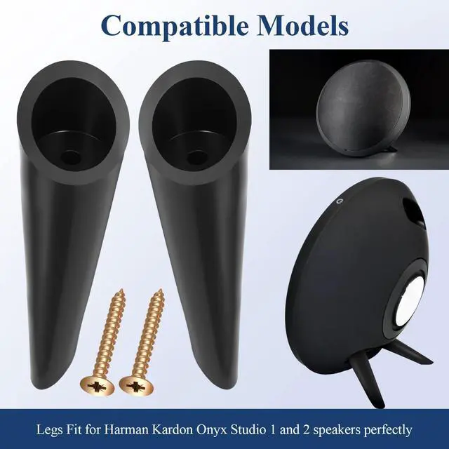 Alt view image 3 of 6 - 1 Pair Legs for Harman Kardon Onyx Studio 1 and 2 Speakers | Black Stand Set with Screws, Non-slip, Provide a Stable & Secure Base, Make the Speakers Look Neat Outside, Easy DIY Install