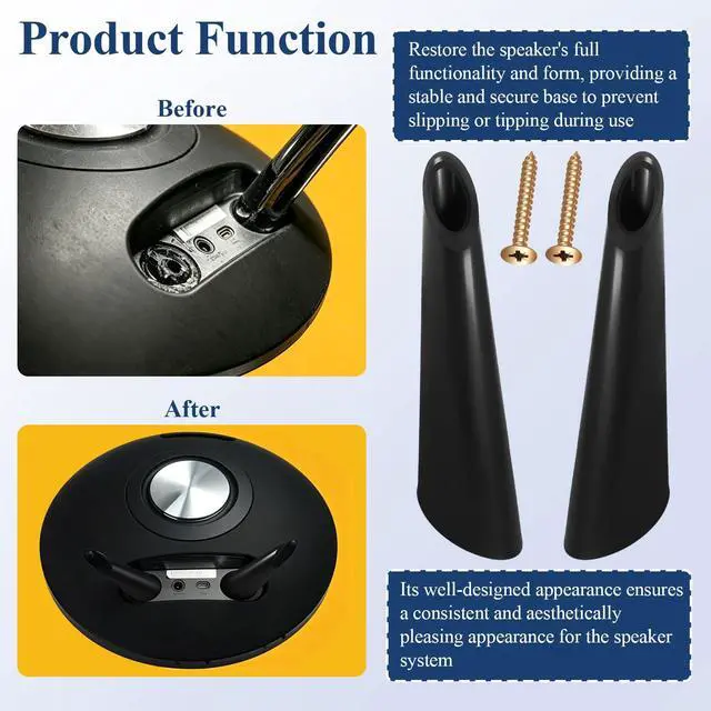 Alt view image 4 of 6 - 1 Pair Legs for Harman Kardon Onyx Studio 1 and 2 Speakers | Black Stand Set with Screws, Non-slip, Provide a Stable & Secure Base, Make the Speakers Look Neat Outside, Easy DIY Install