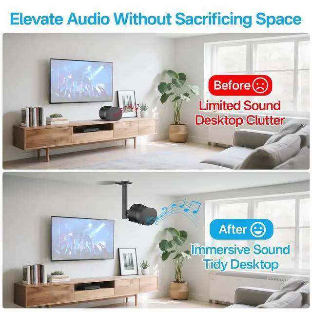 Alt view image 5 of 6 - Swivel and Tilt Ceiling Speaker Mount for Sonos Era 300 Ceiling Mount Black - Heavy Duty Speaker Ceiling Mount for Sonos Era 300 Mount Bracket to Enhance Audio Experience, Black