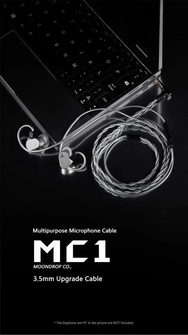Alt view image 2 of 6 - MC1 Multipurpose Microphone Cable 3.5mm Earphone Upgrade Cable Microphone 0.78mm-2pin
