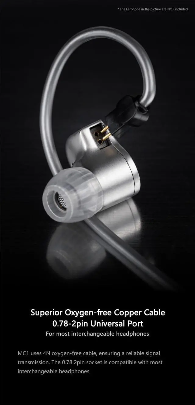 Alt view image 5 of 6 - MC1 Multipurpose Microphone Cable 3.5mm Earphone Upgrade Cable Microphone 0.78mm-2pin