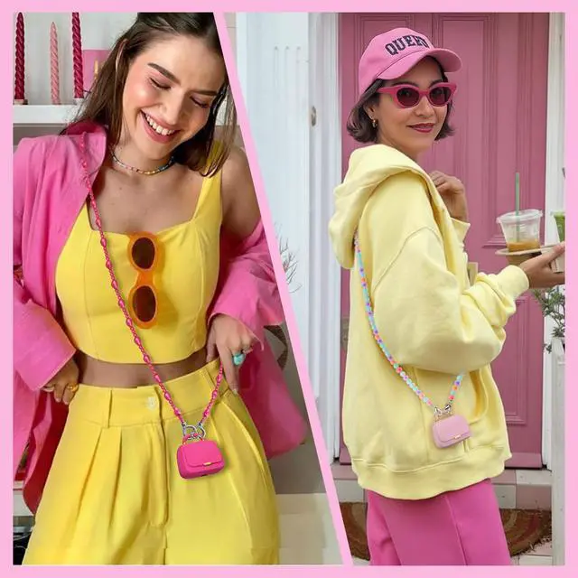 Alt view image 2 of 7 - Wireless Earbuds with Mini Handbag Case, 22H Playtime, Hot Pink | Bluetooth 5.3, 13mm drivers, touch controls and DIY stickers for music, calls, travel, everyday wear and gifting