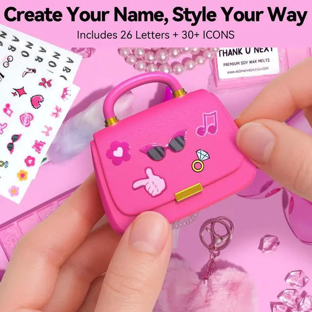 Alt view image 6 of 7 - Wireless Earbuds with Mini Handbag Case, 22H Playtime, Hot Pink | Bluetooth 5.3, 13mm drivers, touch controls and DIY stickers for music, calls, travel, everyday wear and gifting