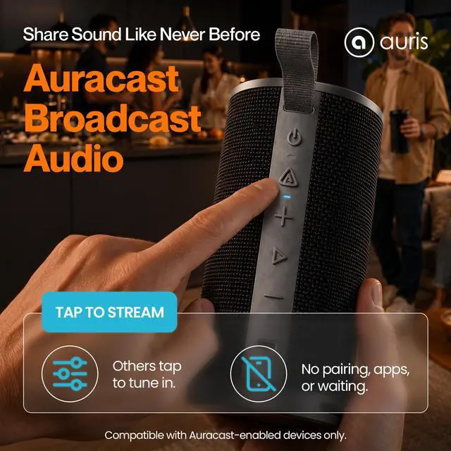 Alt view image 2 of 7 - Orbit S20 Portable Bluetooth Speaker with Auracast Broadcast Audio | Wireless portable speaker with rich sound featuring Auracast broadcast audio for seamless multi-device streaming and sharing