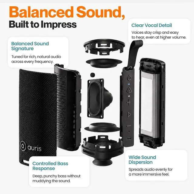 Alt view image 6 of 7 - Orbit S20 Portable Bluetooth Speaker with Auracast Broadcast Audio | Wireless portable speaker with rich sound featuring Auracast broadcast audio for seamless multi-device streaming and sharing